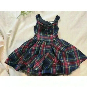 Harajuku Mini X Target Girls S (4-6) Dress Tartan Plaid Ruffle Sleeveless Youth